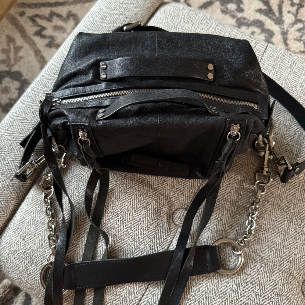 Alexander McQueen Black Leather Crossbody Bag mini hobo - Picture 12 of 14